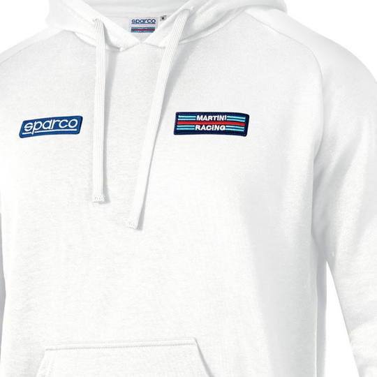Bluza z kapturem Stripe Martini Racing Sparco biała