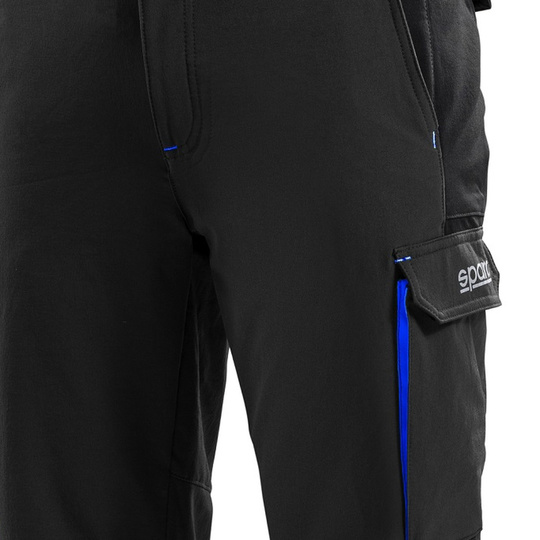 Spodnie Tech Sparco czarne/niebieskie