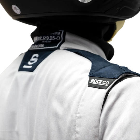 Kombinezon wyścigowy Sparco SPRINT Advanced Asymetrical srebrny(FIA)