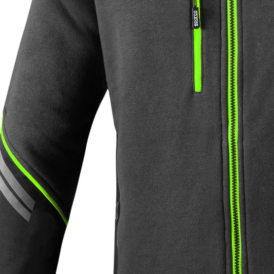 Bluza z kapturem rozpinana Tech Sparco zielona