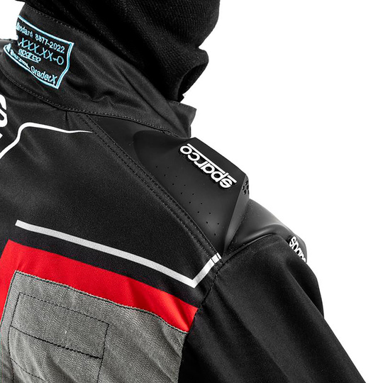 Kombinezon kartingowy dziecięcy Sparco Superleggera-K czarno-czerwony (FIA)