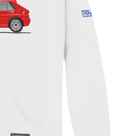 Bluza z kapturem Lancia HF Delta Integrale Sparco biała/czerwona