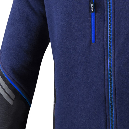 Bluza z kapturem rozpinana Tech Sparco granatowa