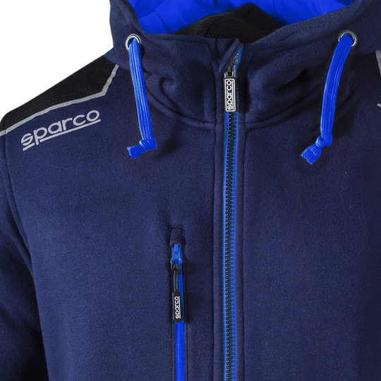 Bluza z kapturem rozpinana Tech Sparco granatowa