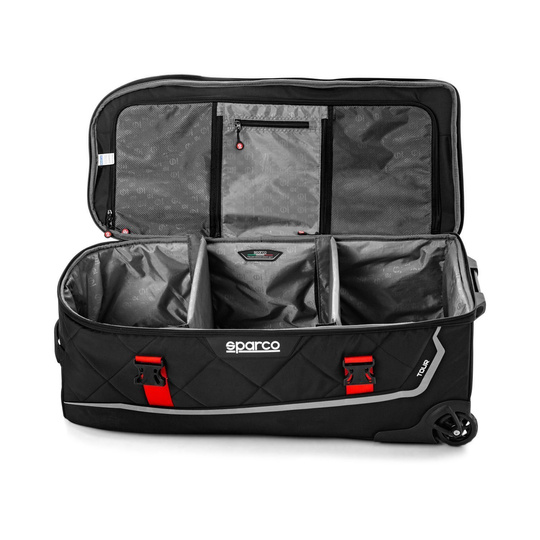 Torba podróżna na kółkach TOUR Sparco czarno-czerwona