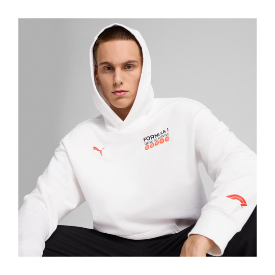 Bluza z kapturem DTS Relaxed Formula 1 biała