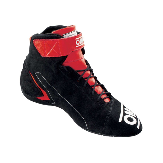 Buty wyścigowe OMP FIRST MY21 czarno-czerwone (FIA)