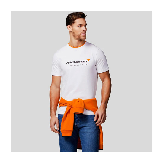 Koszulka t-shirt męska Essentials biała McLaren F1 2025