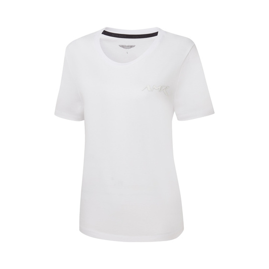 Koszulka t-shirt damska AMR Logo Aston Martin Racing 2026 biała