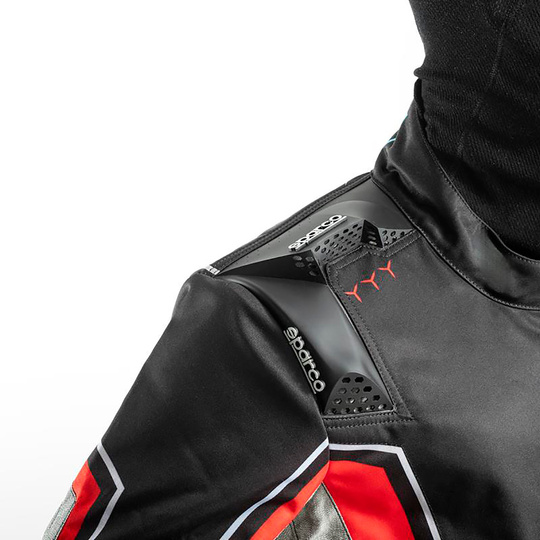 Kombinezon kartingowy dziecięcy Sparco Superleggera-K czarno-czerwony (FIA)