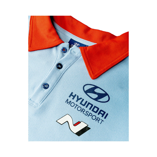 Koszulka polo męska Team niebieska Hyundai Motorsport 2025