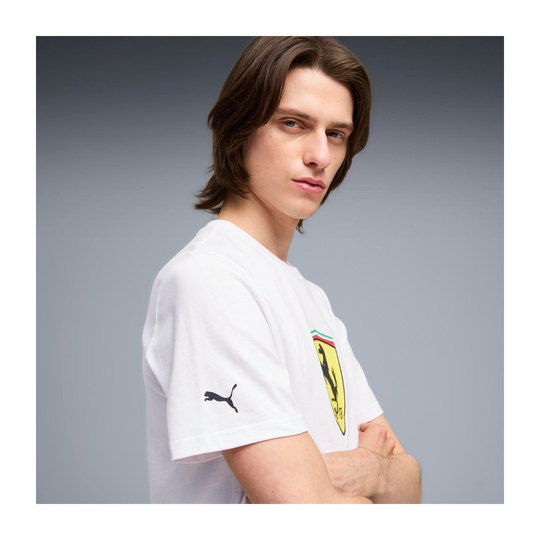 Koszulka T-shirt męska biała Large Logo Scuderia Ferrari F1 2026