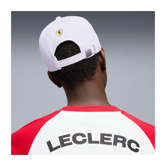 Czapka baseballowa męska biała Leclerc Graphic Scuderia Ferrari F1 2026