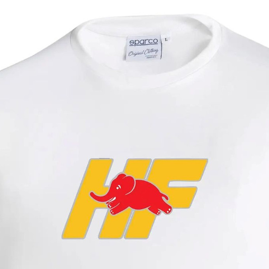 Koszulka t-shirt Lancia Yellow HF Sparco biała