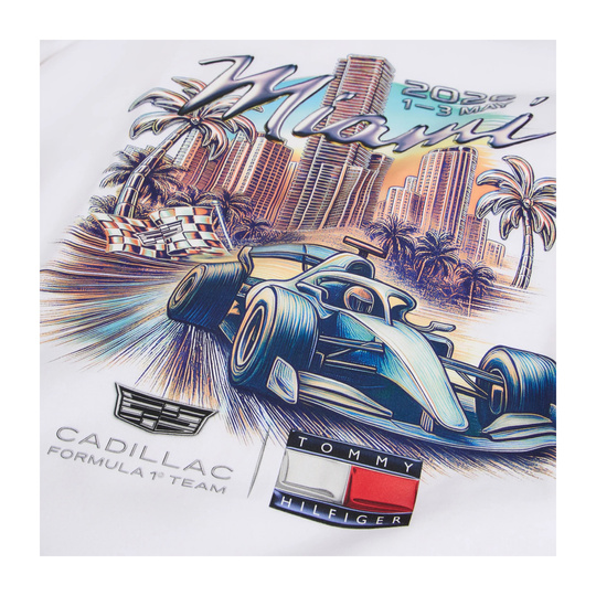 Koszulka męska t-shirt biała Miami Graphic Cadillac F1 2026