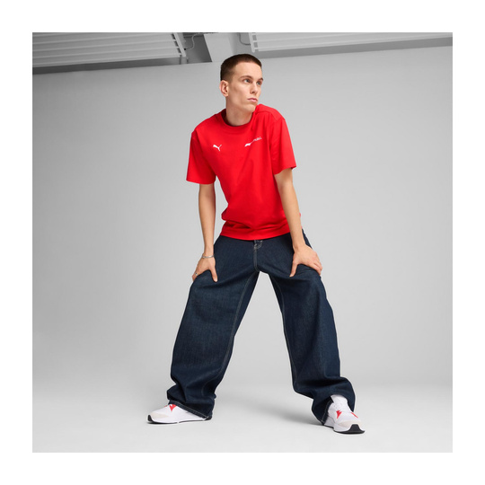 Koszulka T-shirt męski Essential Relaxed Logo czerwona Formula 1 2025