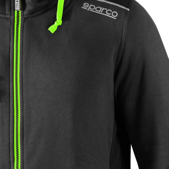 Bluza z kapturem rozpinana Tech Sparco zielona
