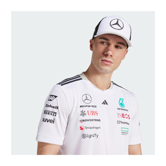 Czapka męska baseballowa biała Star Trucker Mercedes AMG F1 2025