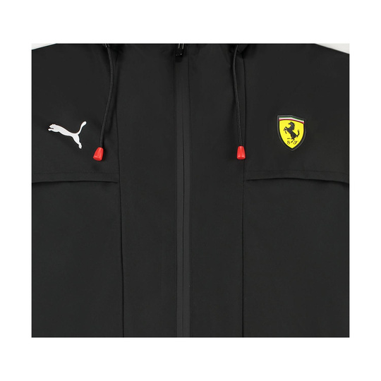 Kurtka męska przeciwdeszczowa czarna Rain Ferrari F1 2025
