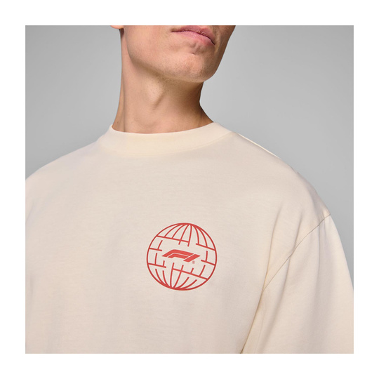 Koszulka T-shirt męska Camo Graphic beżowa Formula 1 2025