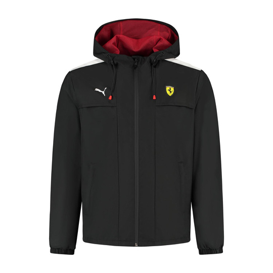 Kurtka męska przeciwdeszczowa czarna Rain Ferrari F1 2025