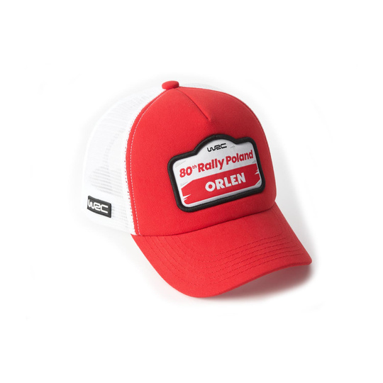 Czapka baseballowa męska Trucker czerwona Rally Poland WRC 