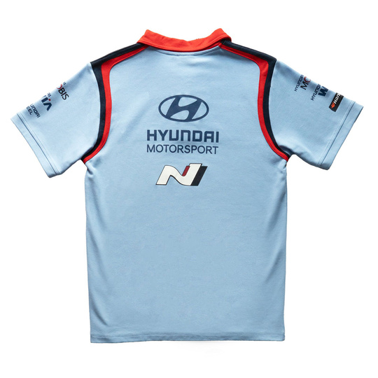 Koszulka polo męska Team niebieska Hyundai Motorsport 2025