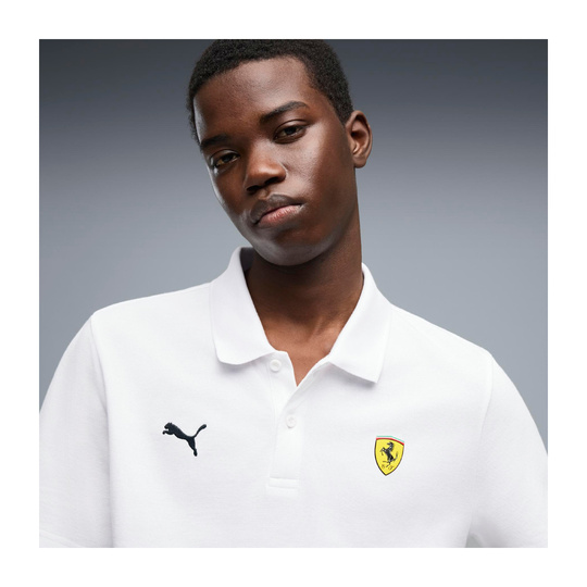 Koszulka polo męska Logo biała Ferrari F1 2026