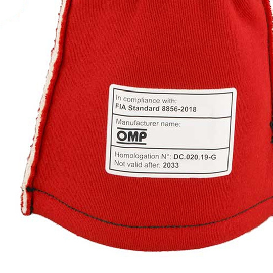 Rękawice OMP First MY25 czerwone (FIA)