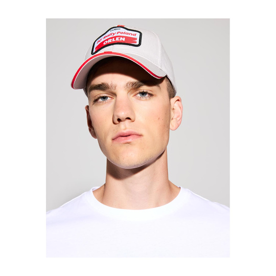 Czapka baseballowa męska Stripe szara Rally Poland WRC 