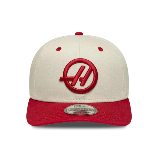 Czapka baseballowa męska Wordmark kremowa Haas F1 2026