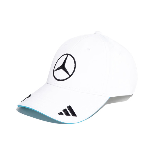 Czapka męska baseballowa biała George Russell Mercedes AMG F1 2025