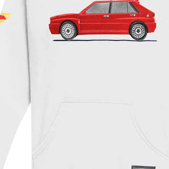 Bluza z kapturem Lancia HF Delta Integrale Sparco biała/czerwona