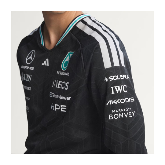 Koszulka z długim rękawem czarna Authentic Team Mercedes AMG F1 2026