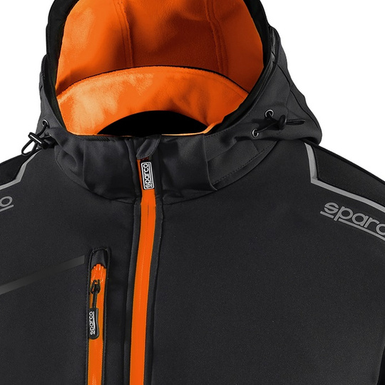 Kurtka Softshell Tech Sparco czarna/pomarańczowa