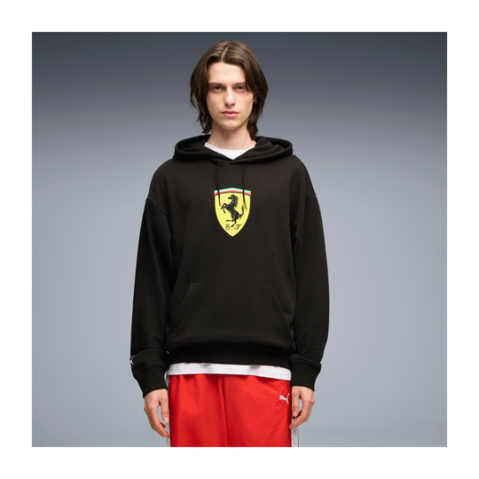 Bluza męska z kapturem czarna Large Logo Scuderia Ferrari F1 2026