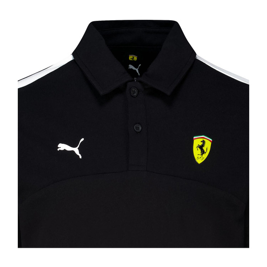 Koszulka polo męska Logo czarna Ferrari F1 2025