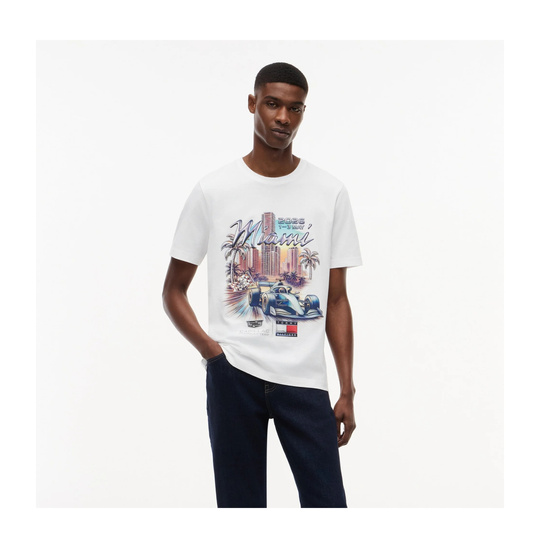 Koszulka męska t-shirt biała Miami Graphic Cadillac F1 2026