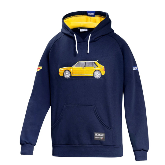 Bluza z kapturem Sparco Lancia HF Delta Integrale – granatowo-żółta