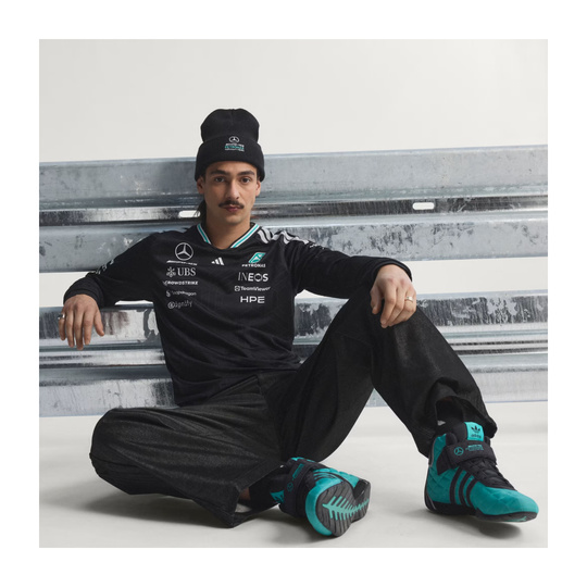 Koszulka z długim rękawem czarna Authentic Team Mercedes AMG F1 2026