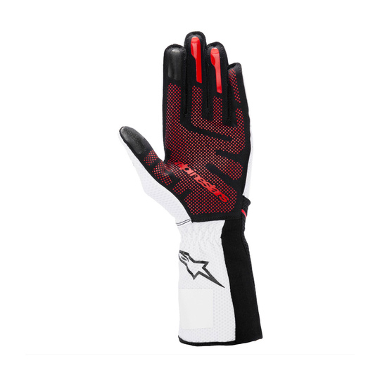 Rękawice wyścigowe Alpinestars Tech-1 KX V4 Biało-czarne (FIA)