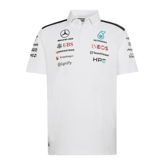Koszulka polo Team Mercedes AMG F1 2026 biała Koszulka polo Team Mercedes AMG F1 2026 biała