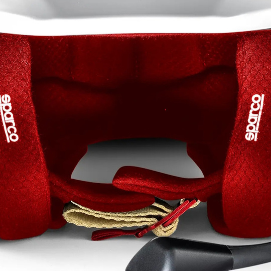 Kask Sparco Flux RJ-i biały/czerwony (FIA)