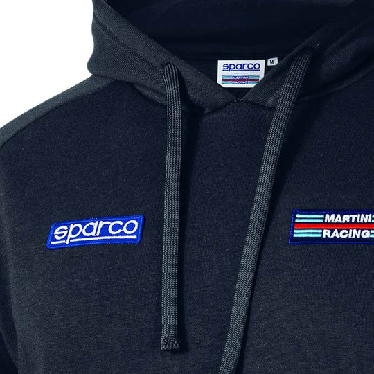 Bluza z kapturem Stripe Martini Racing Sparco czarna