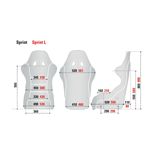 Fotel Sparco Sprint+ czerwony (FIA)