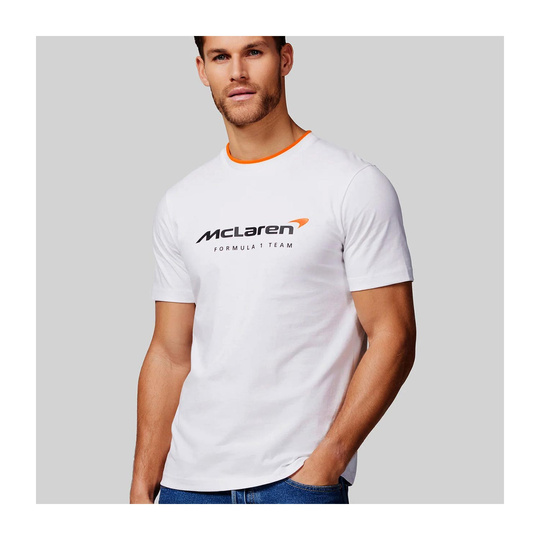 Koszulka t-shirt męska Essentials biała McLaren F1 2025