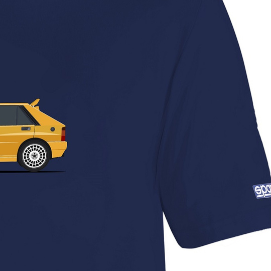 Koszulka t-shirt Lancia HF Delta Integrale Sparco granatowa/żółta