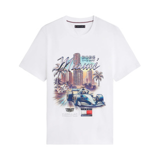 Koszulka t-shirt Miami Graphic Cadillac F1 2026 biała Koszulka t-shirt Miami Graphic Cadillac F1 2026 biała