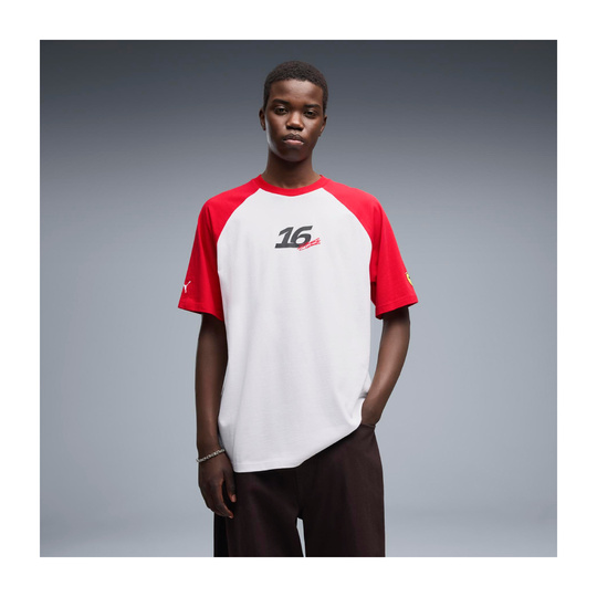 Koszulka T-shirt męska biała Leclerc Graphic Scuderia Ferrari F1 2026