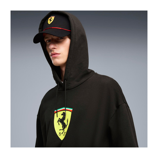 Bluza męska z kapturem czarna Large Logo Scuderia Ferrari F1 2026